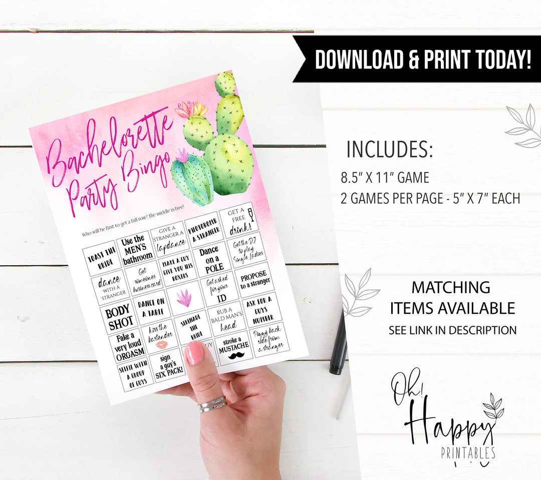 Bachelorette Party Bingo - Fiesta
