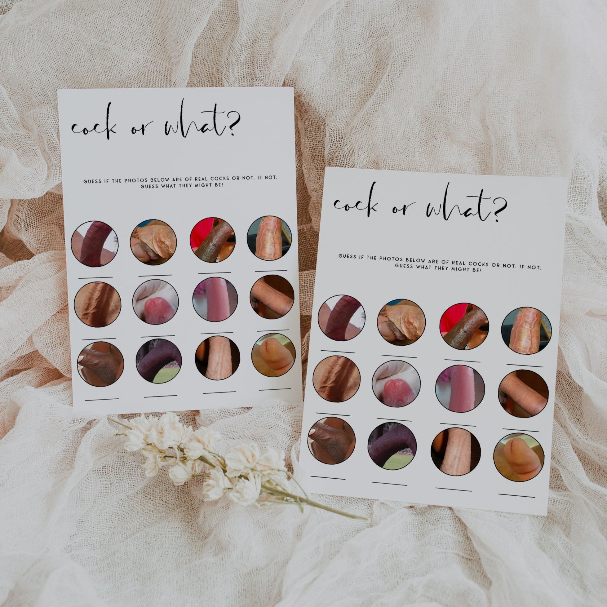Fully editable and printable bridal shower cock or what game with a modern minimalist design. Perfect for a modern simple bridal shower themed party