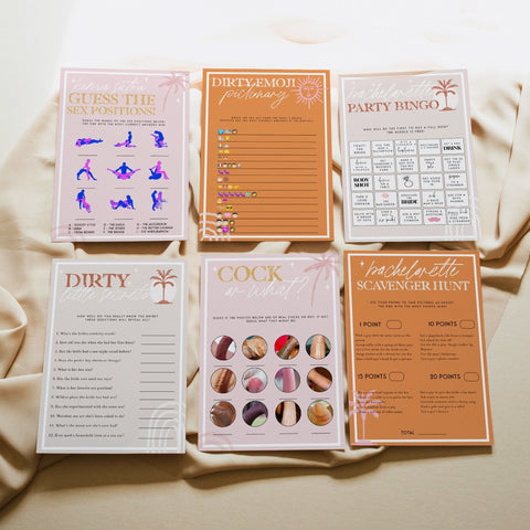 editable palm springs bachelorette games, printable bachelorette party games, bachelorette games