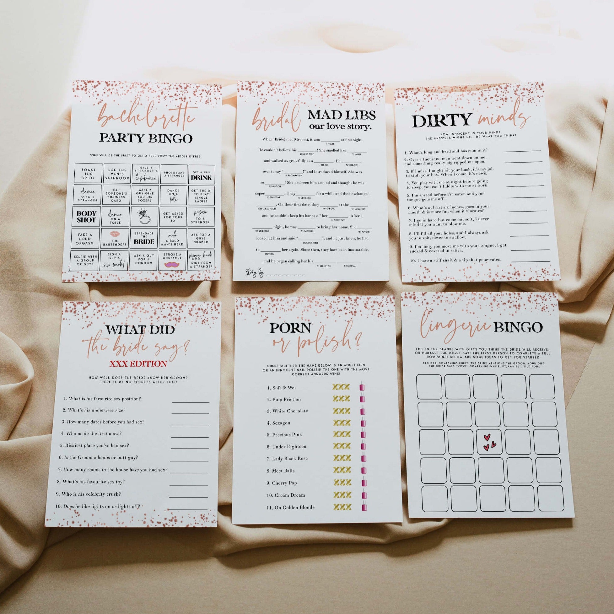 40 EDITABLE Bachelorette Games - Rose Gold Bachelorette – OhHappyPrintables