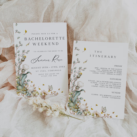 editable summer garden bachelorette weekend invitation, printable floral bachelorette weekend invitation, summer garden bridal theme