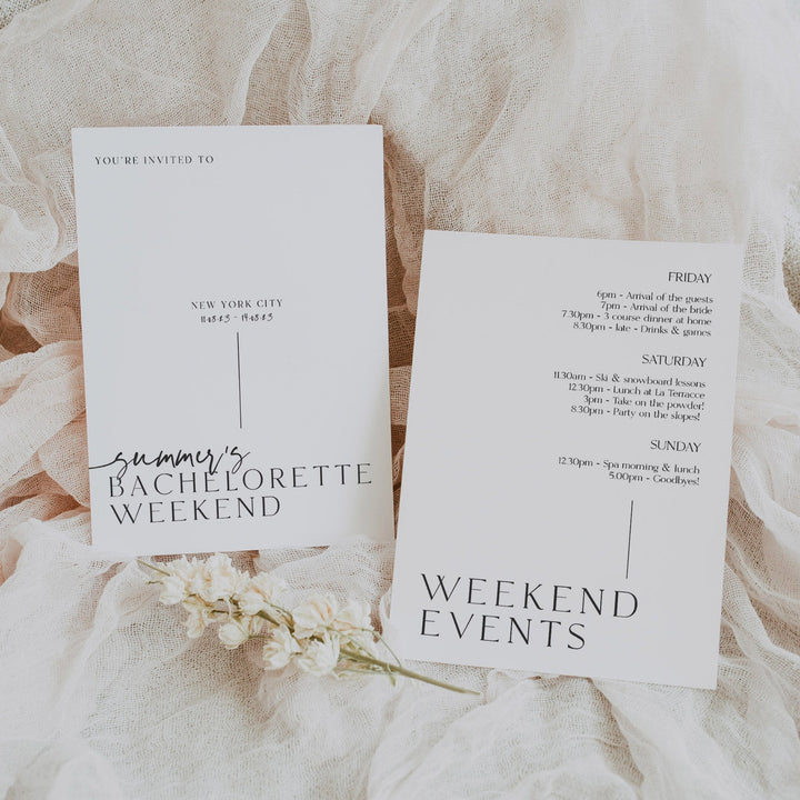 Fully editable, printable and mobile bachelorette invitation and welcome signs with a modern minimalist design. Perfect for a modern minimalist Bachelorette themed party