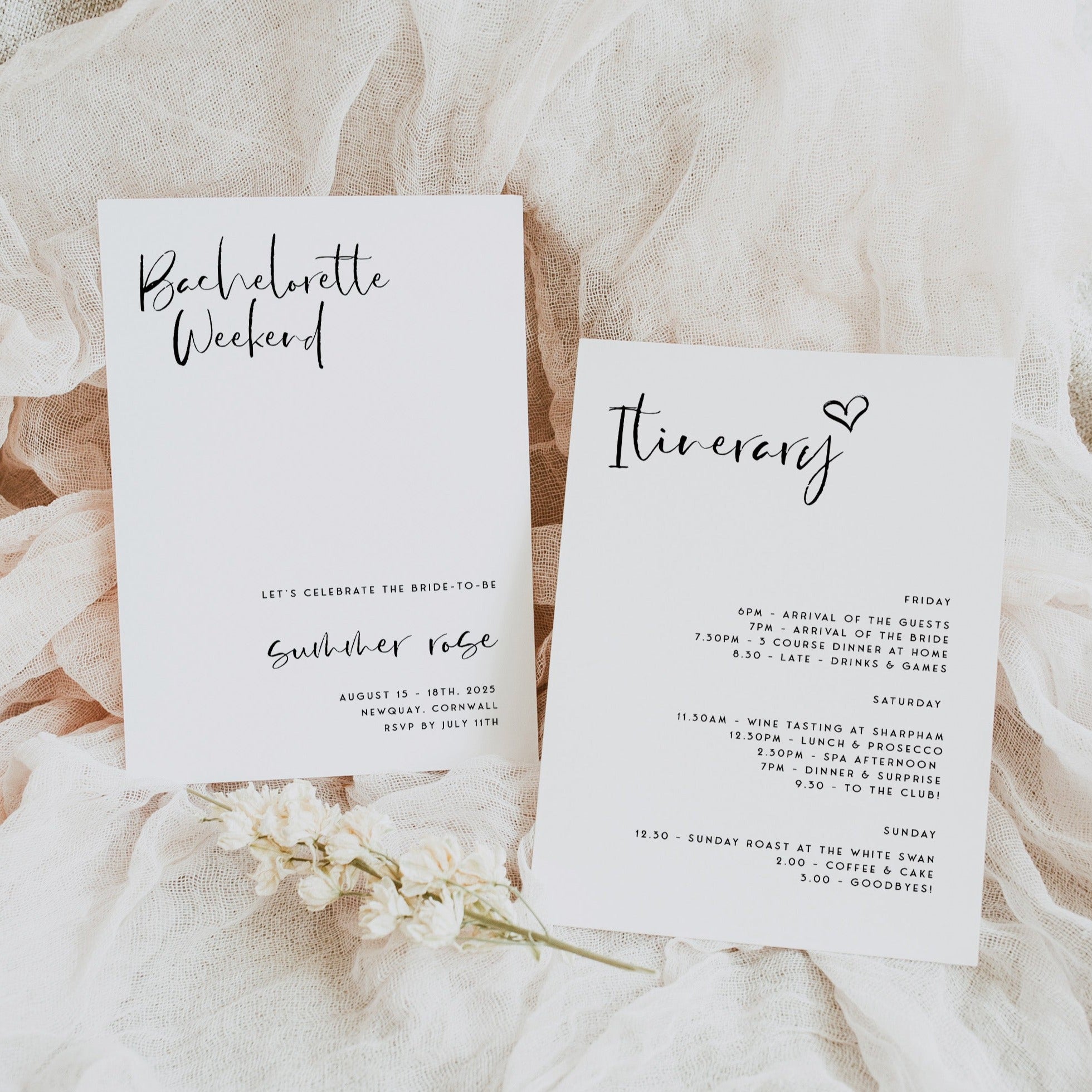 Fully editable and printable bridal shower invitations with a modern minimalist design. Perfect for a modern simple bridal shower themed party