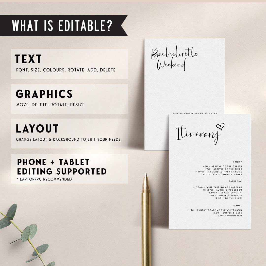 Fully editable and printable bridal shower invitations with a modern minimalist design. Perfect for a modern simple bridal shower themed party