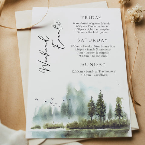 Fully editable and printable mountain cabin invitation with a mountain design. Perfect for a snowy cabin mountain bridal shower