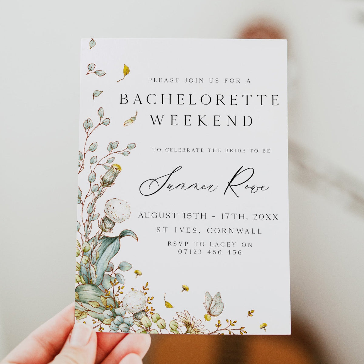 editable summer garden bachelorette weekend invitation, printable floral bachelorette weekend invitation, summer garden bridal theme