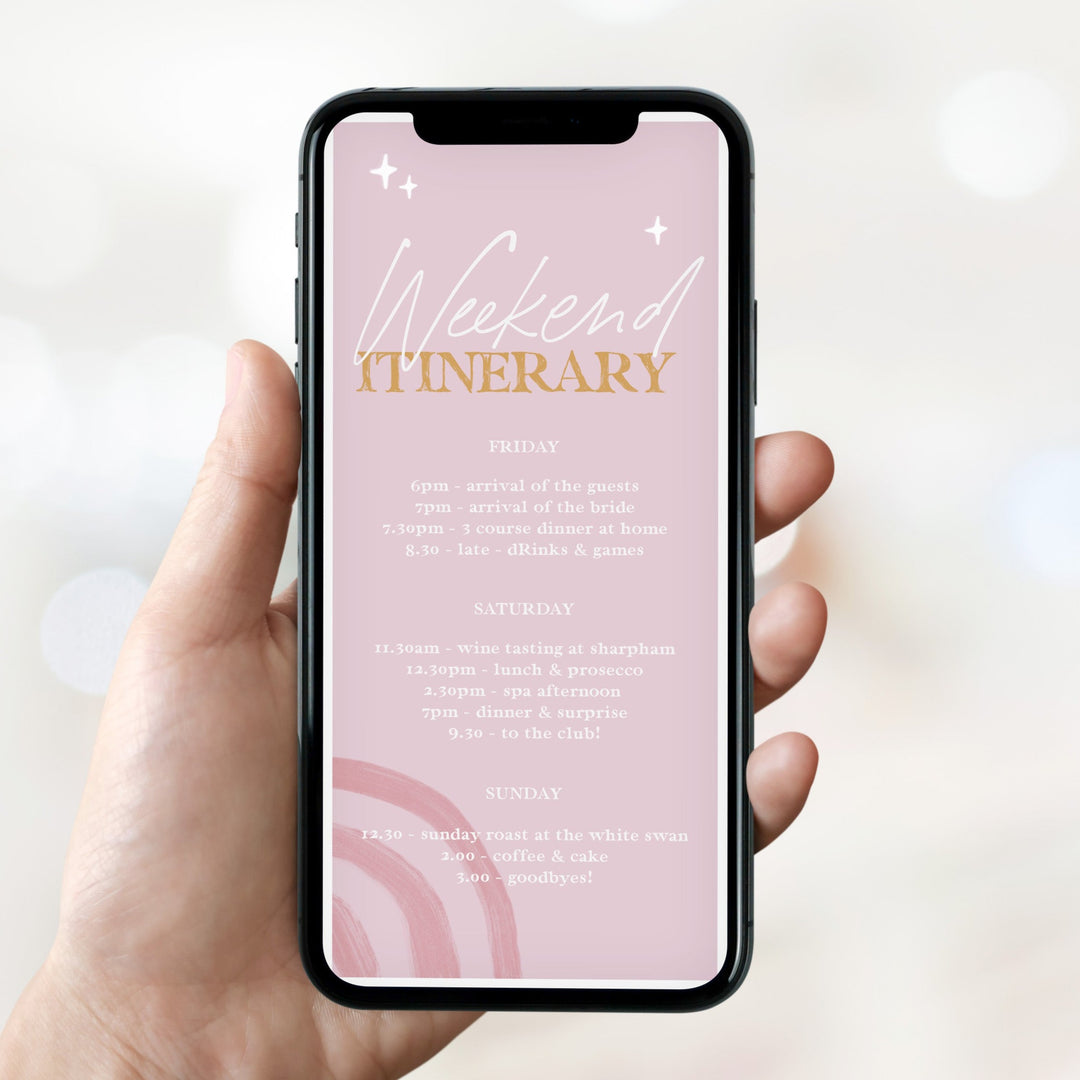 Fully editable and printable bachelorette weekend mobile invitation with a Palm Springs design. Perfect for a Palm Springs bridal shower themed party