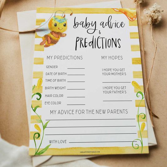 baby advice and predictions keepsake, Printable baby shower games, mommy bee fun baby games, baby shower games, fun baby shower ideas, top baby shower ideas, mommy to bee baby shower, friends baby shower ideas