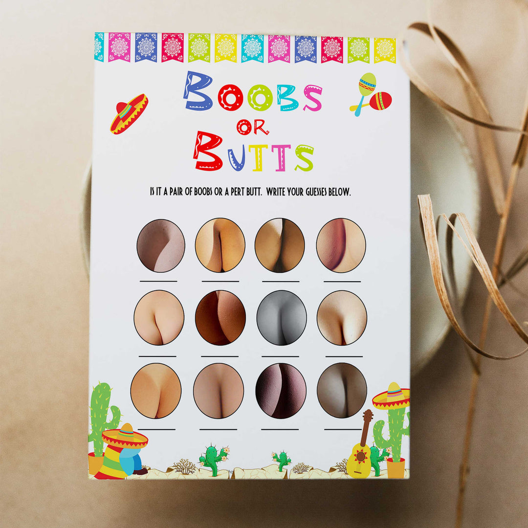 boobs or butts game, Printable baby shower games, Mexican fiesta fun baby games, baby shower games, fun baby shower ideas, top baby shower ideas, fiesta shower baby shower, fiesta baby shower ideas
