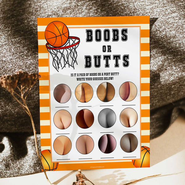 Boobs or Butts Baby Shower Game - Basketball Printable Baby