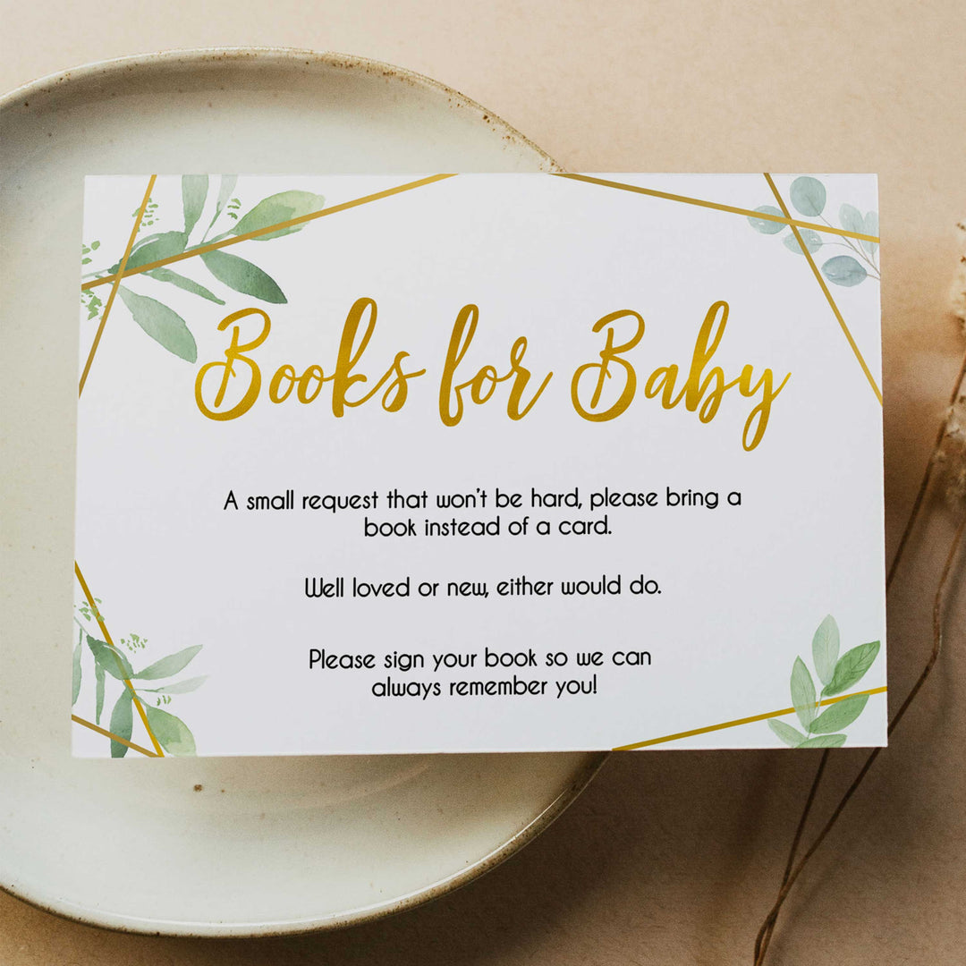 bring a book, books for baby insert, Printable baby shower games, geometric fun baby games, baby shower games, fun baby shower ideas, top baby shower ideas, gold baby shower, blue baby shower ideas