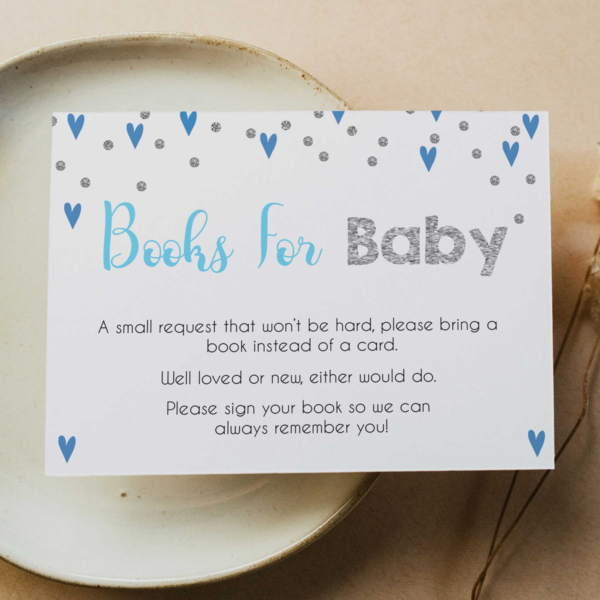 books for baby, bring a book insert, Printable baby shower games, small blue hearts fun baby games, baby shower games, fun baby shower ideas, top baby shower ideas, silver baby shower, blue hearts baby shower ideas