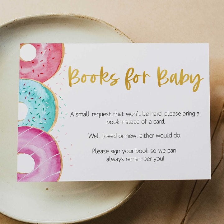 books for baby, bring a book card, Printable baby shower games, donut baby games, baby shower games, fun baby shower ideas, top baby shower ideas, donut sprinkles baby shower, baby shower games, fun donut baby shower ideas