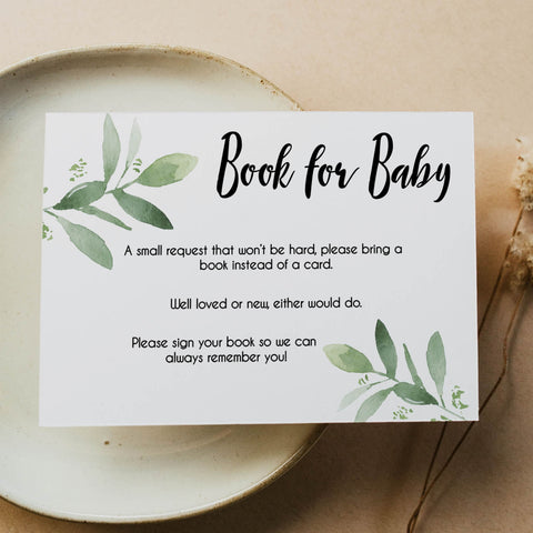 Books for baby insert, Printable baby shower games, botanical baby shower games, floral baby shower ideas, fun baby shower ideas