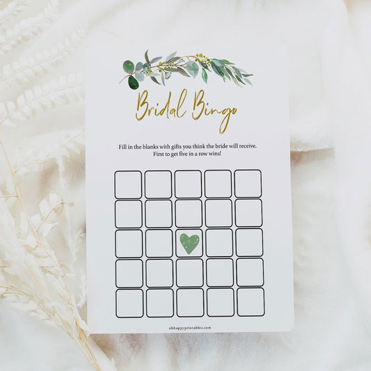 Bridal Bingo Game - Eucalyptus Leaf