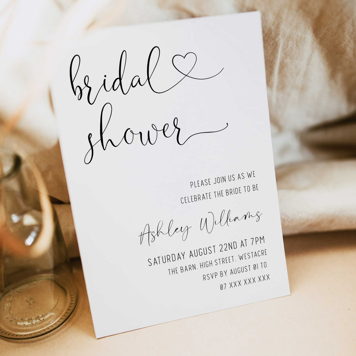editable minimalist bridal shower invitation, printable bridal shower invitations, minimalist bridal shower invites