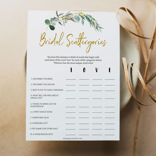 Bridal Scattergories - Eucalyptus Leaf