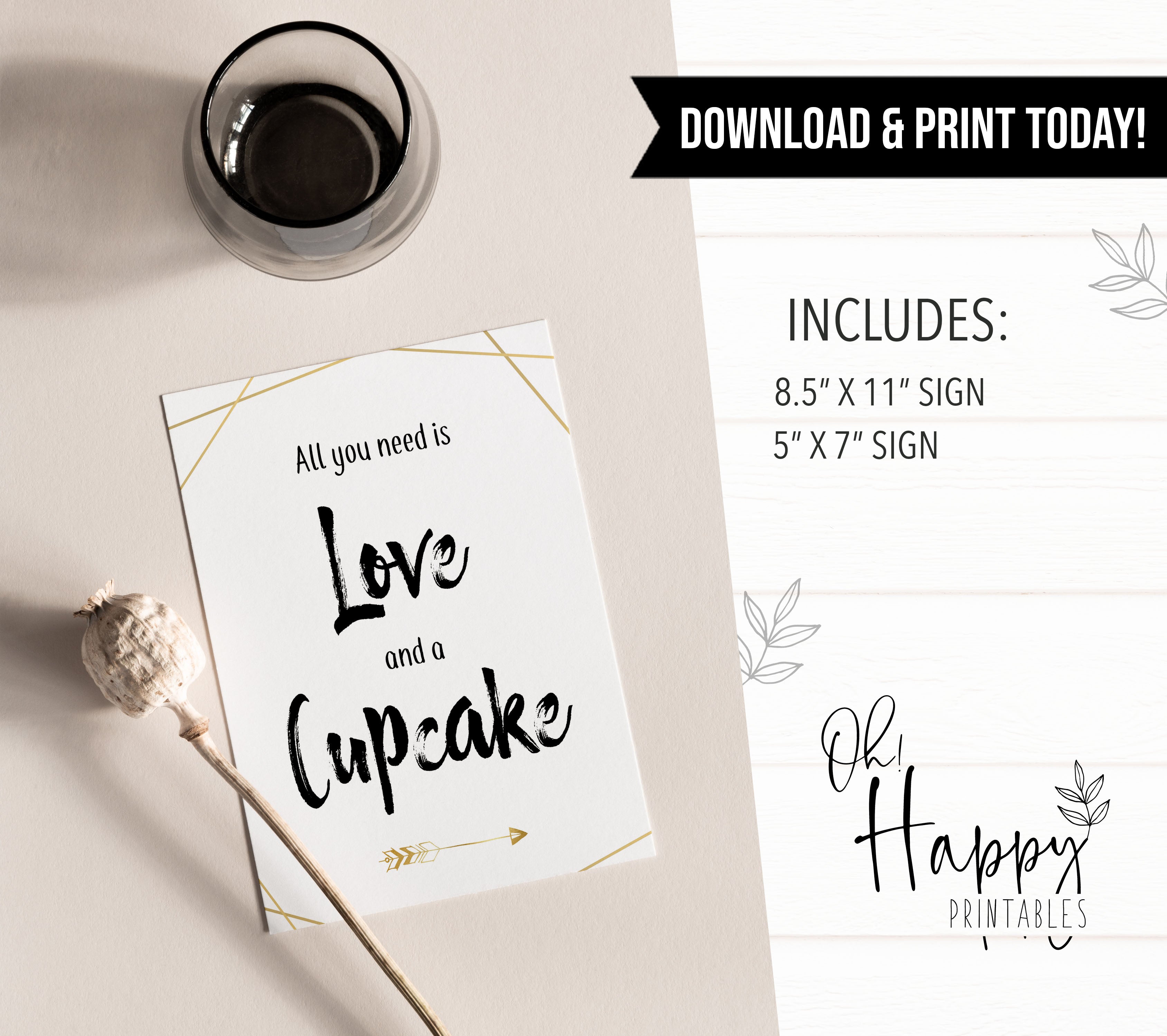 Love & A Cupcake Sign - Bride Tribe