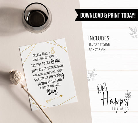Please Take a Ring Game - Bride Tribe