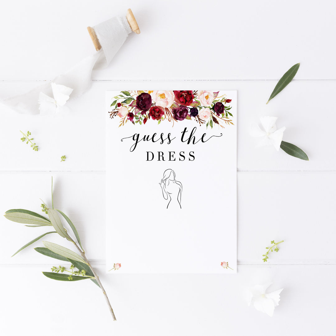 Guess the Dress Bridal Shower Game | Shop Printable Bridal Shower Games OhHappyPrintables Guess the Dress Bridal Shower Game | Shop Printable Bridal Shower Games OhHappyPrintables