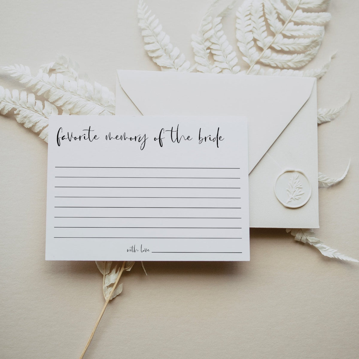 Fully editable and printable bridal shower favorite memory with the bride game with a modern minimalist design. Perfect for a modern simple bridal shower themed party