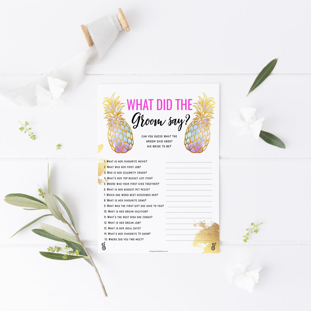 What Did the Groom Say - Gold Pineapple