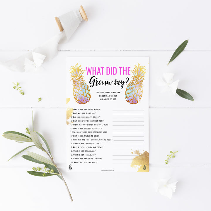 What Did the Groom Say - Gold Pineapple
