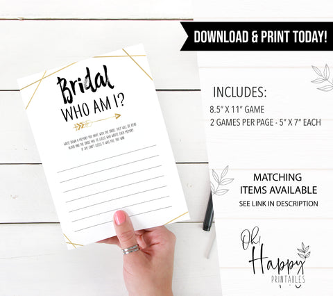 Bridal Shower Who Am I - Bride Tribe