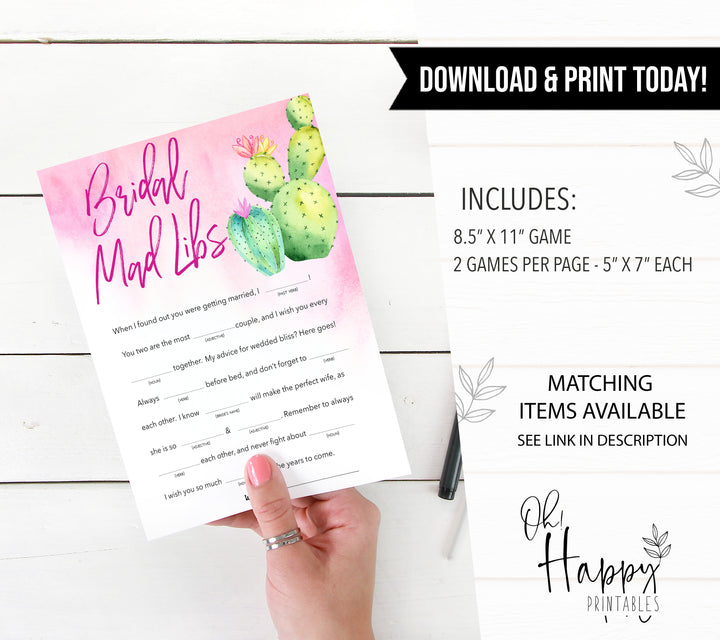 Bridal Mad Libs Game - Fiesta