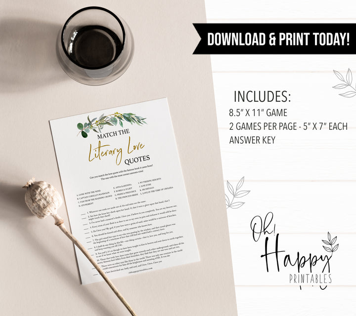 Bridal shower games, printable bridal shower games, eucalyptus greenery bridal games