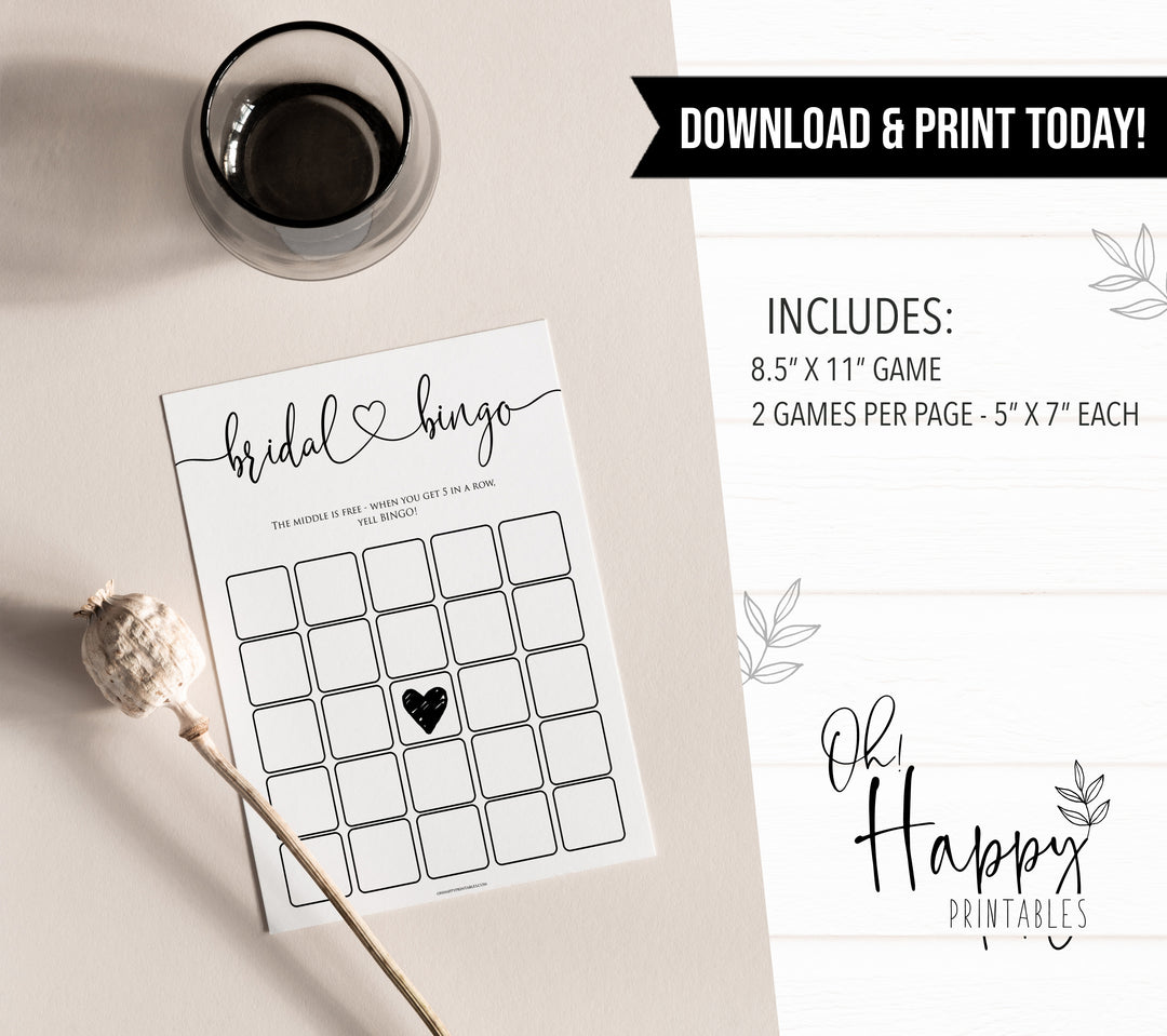 minimalist bridal shower games, bridal bingo, bridal shower games bundle, printable bridal games, bridal shower games, how knows the bridal, top bridal shower games