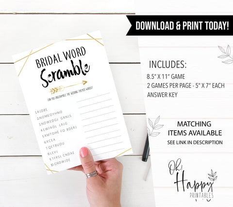 Bridal Word Scramble - Bride Tribe