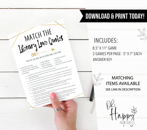 Match the Literary Love Quotes - Bride Tribe