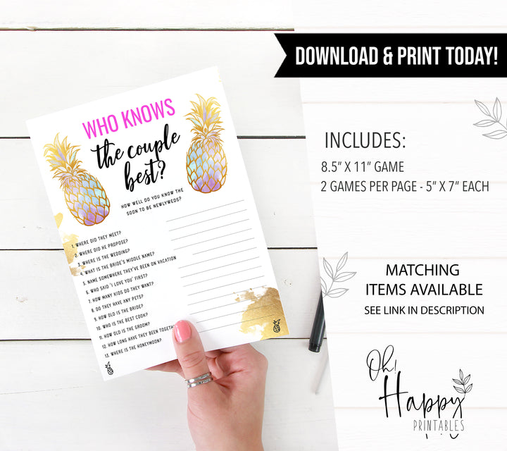 Who Knows the Couple Best - Gold Pineapple