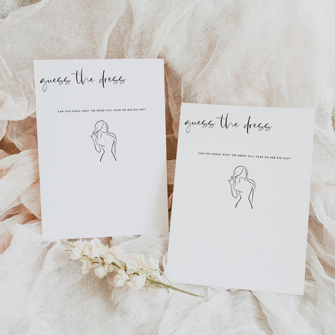 EDITABLE Guess The Dress Game - Modern Bridal Shower Games OhHappyPrintables EDITABLE Guess The Dress Game - Modern Bridal Shower Games OhHappyPrintables
