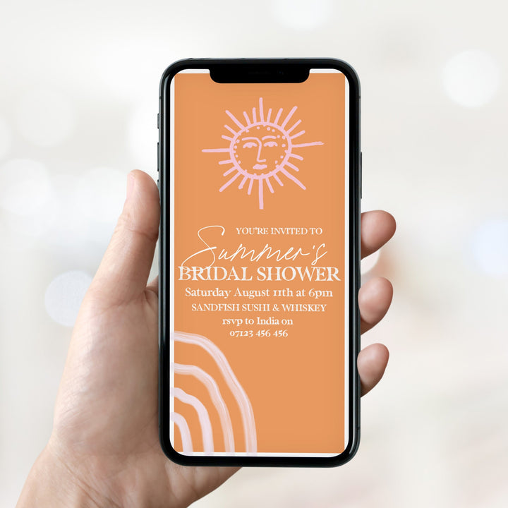 Fully editable and printable bridal shower mobile invitation Palm Springs design. Perfect for a Palm Springs bridal shower themed party