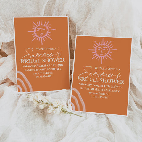 editable palm springs bridal shower invitation, printable bridal shower invitations, palm springs bridal shower, bachelorette invitations