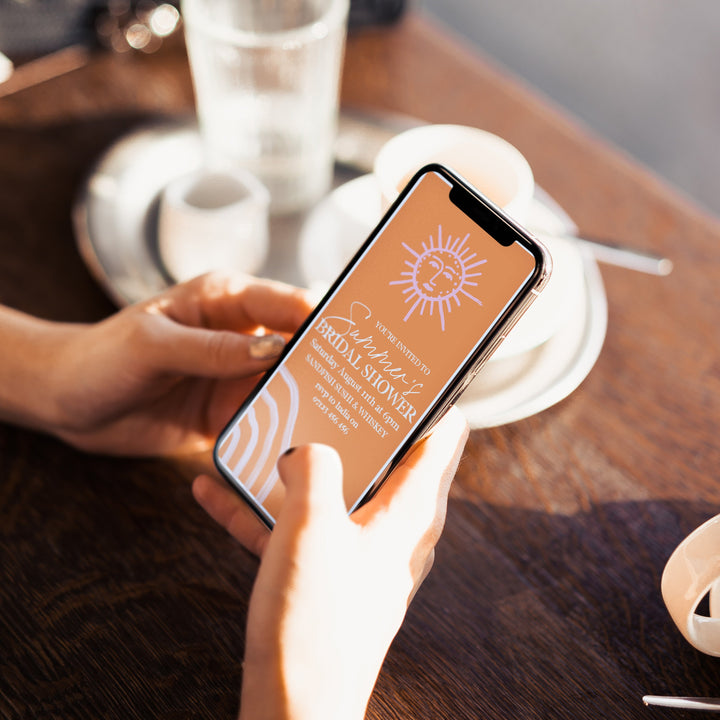 Fully editable and printable bridal shower mobile invitation Palm Springs design. Perfect for a Palm Springs bridal shower themed party