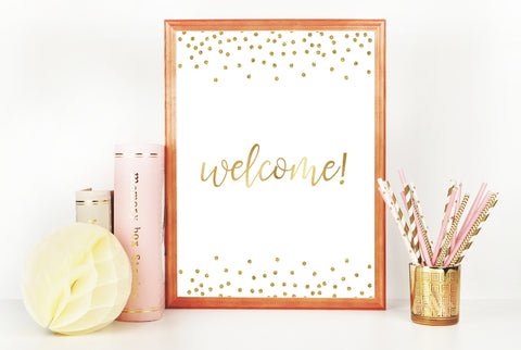 Welcome Table Sign - Gold Foil