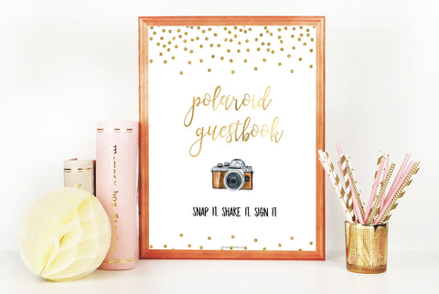 Polaroid Guestbook Sign - Gold Foil