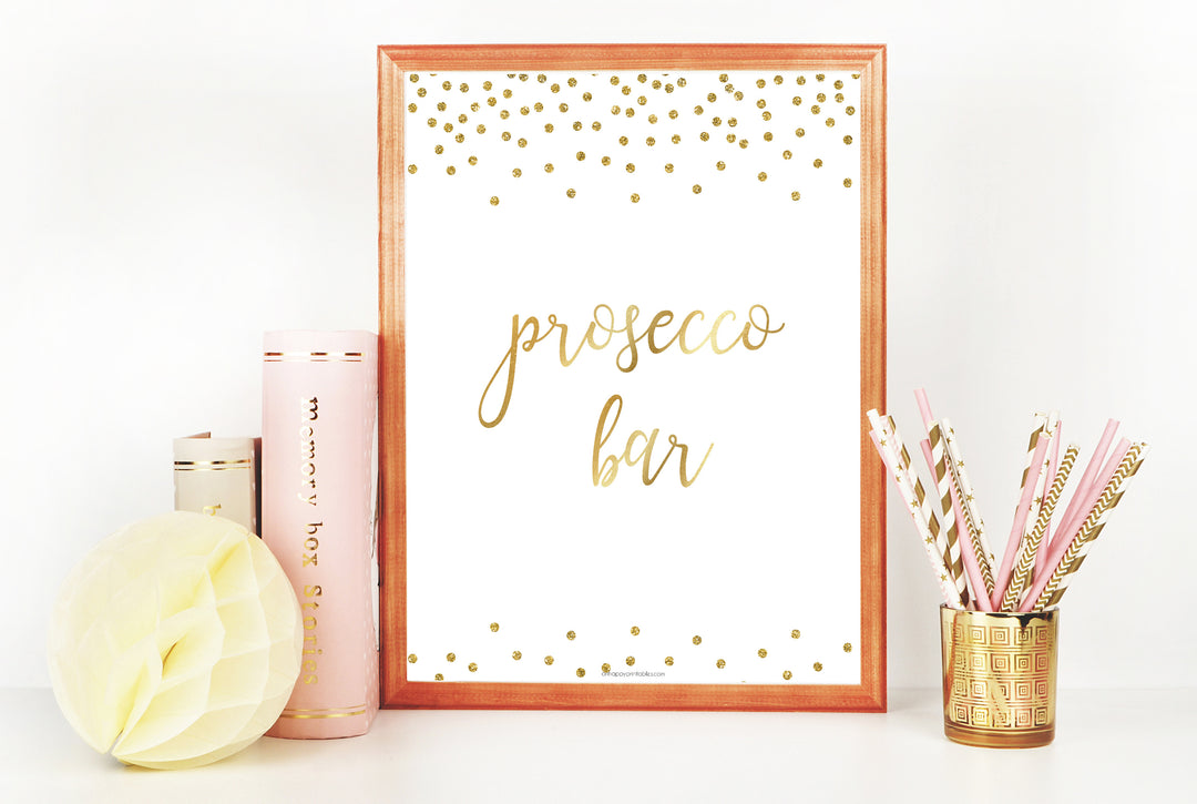 Prosecco Bar Sign - Gold Foil