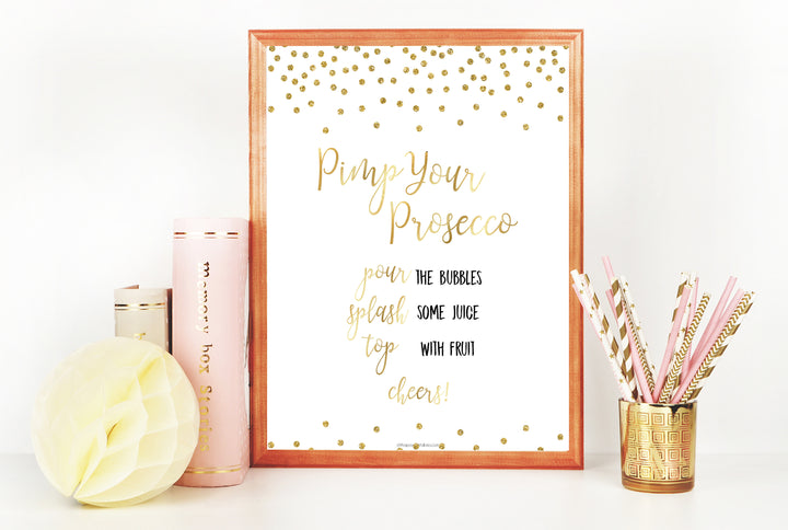 Pimp your Prosecco Sign - Gold Foil