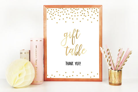 Gift Table Sign - Gold Foil