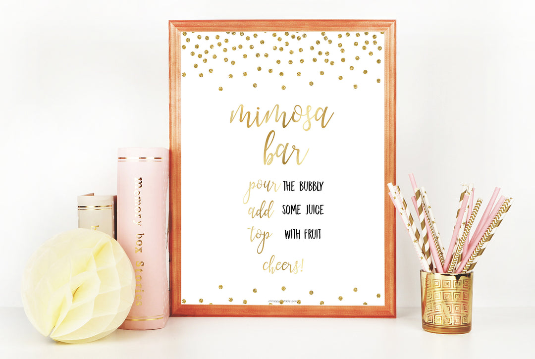 Mimosa Bar Sign - Gold Foil