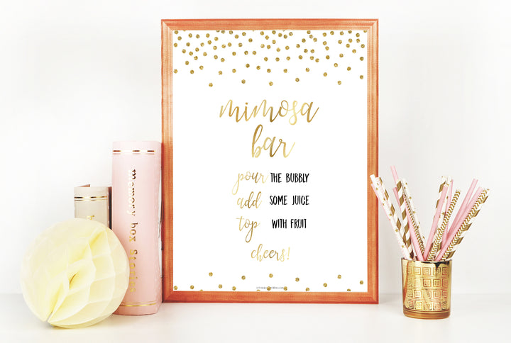 Mimosa Bar Sign - Gold Foil