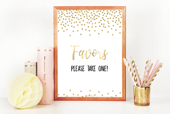 Favors Sign - Gold Foil