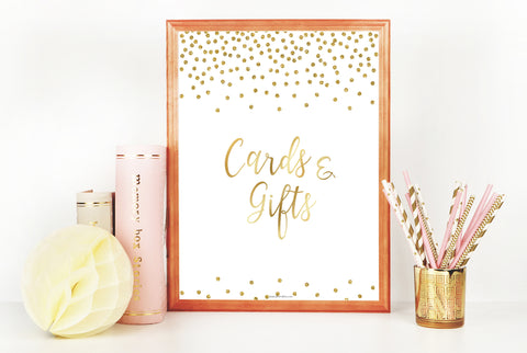 Cards & Gifts Sign - Gold Foil