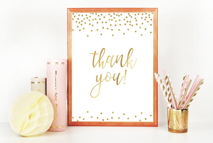 Thank You Table Sign - Gold Foil