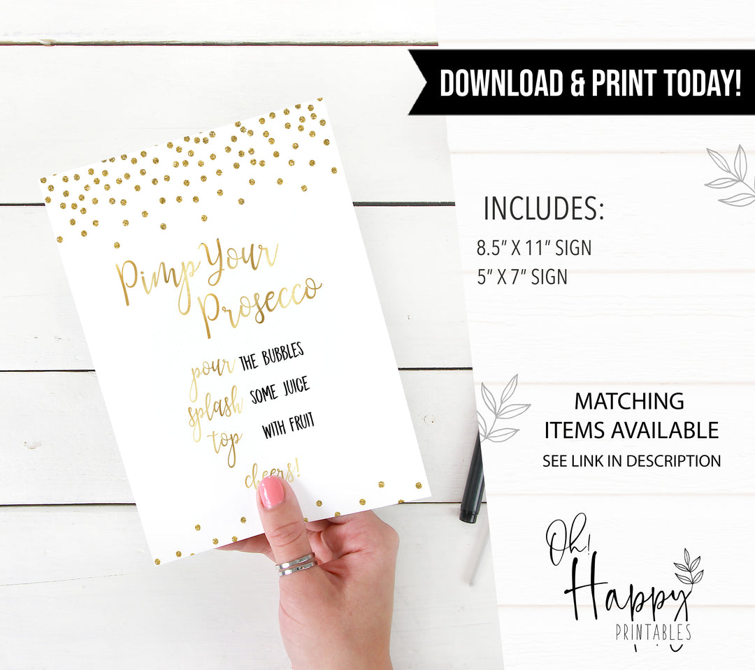 Pimp your Prosecco Sign - Gold Foil