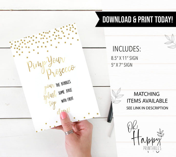 Pimp your Prosecco Sign - Gold Foil